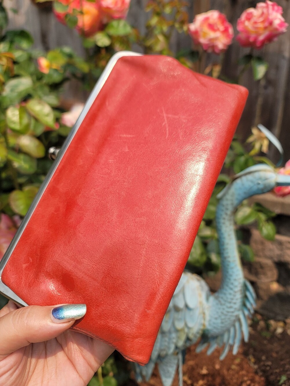 Hobo Lauren Double Frame Leather Clutch - Picture 6 of 14